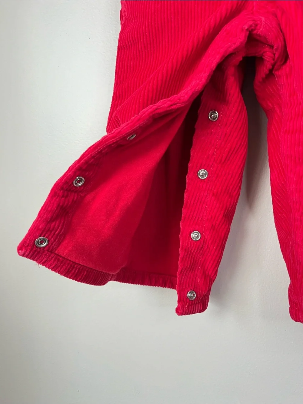 OshKosh B'gosh Toddler 18M Vibrant Red Corduroy Overalls Unisex Lined Dungarees